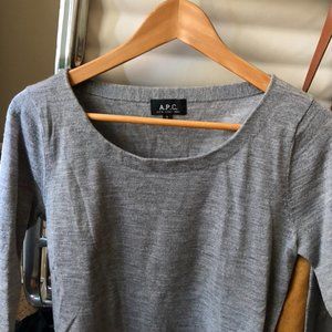 A.P.C. Rue de Fleurus Paris 100% merino wool gray